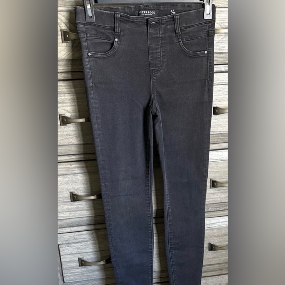 Liverpool Los Angeles Black Skinny Jeans Size 28 Mid Rise Pre Owned